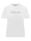 Lanvin Embroidered Script Logo White Cotton T-shirt
