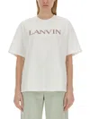 Lanvin White Oversized Embroidered Curb T-shirt In White