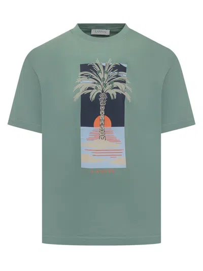 Lanvin T-shirt With Print In Green