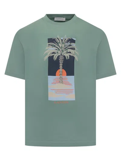 Lanvin T-shirt With Print In Green