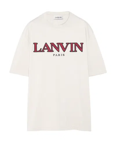 Lanvin T-shirt With Round Neck And Short Sleeves In White