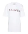 Lanvin White Oversized Embroidered Curb T-shirt In White