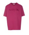 Lanvin T Shirt With Embroidered Logo Design In Pink