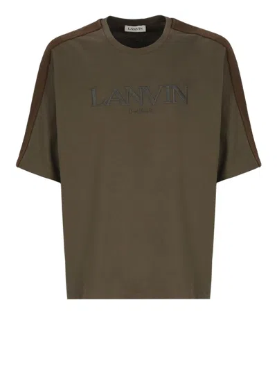 Lanvin T-shirt Brode Curb In Green