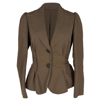 Lanvin Taffeta Blazer In Brown Silk