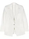 Lanvin Tailored Beige Single-breasted Blazer With Classic Lapel In White