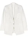 Lanvin Tailored Beige Single-breasted Blazer With Classic Lapel In White