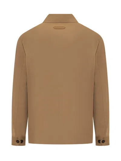 Lanvin Tailored Blouson Jacket With Logo In Desert
