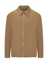 Lanvin Tailored Blouson With Logo In Brown