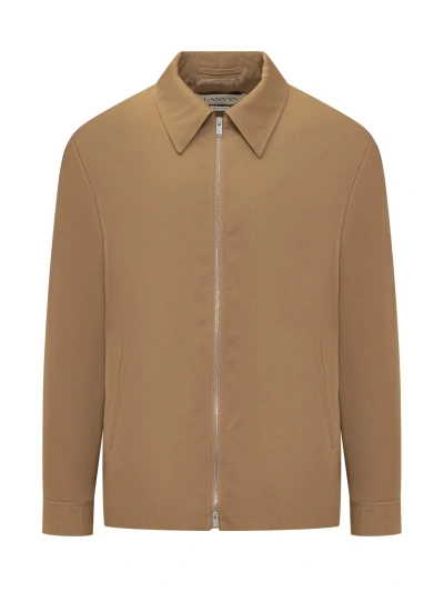 Lanvin Tailored Blouson With Logo In Brown