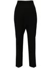 Lanvin Wool High Waist Pleated Trousers In Black