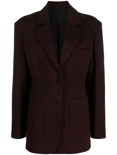 Lanvin Tailored Pink Single-breasted Blazer With Classic Lapel In Burgundy