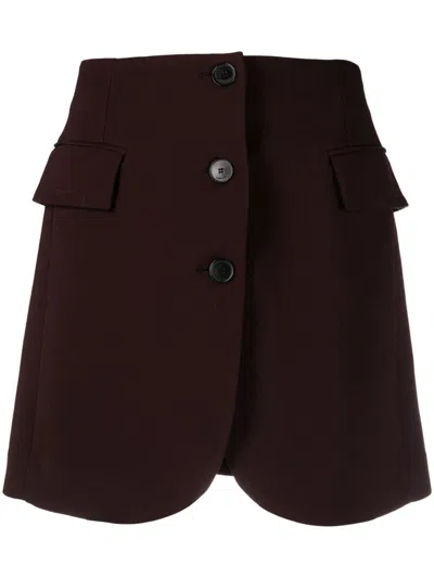 Lanvin Tailored Wool Blend Miniskirt In Purple