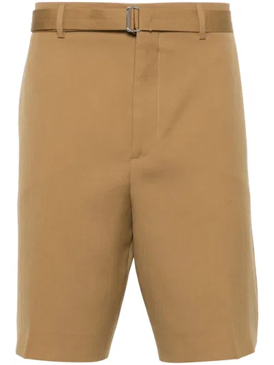 Lanvin Tailored Wool Shorts With Structured Silhouette In Brown