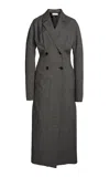 Lanvin Tailored Wool Trench Midi Dress In Dark Grey