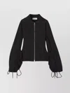 Lanvin Tailored Zip Jacket With High Collar And Pockets In Black