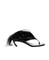 Lanvin Feather Swing 65 Leather Sandals In Black