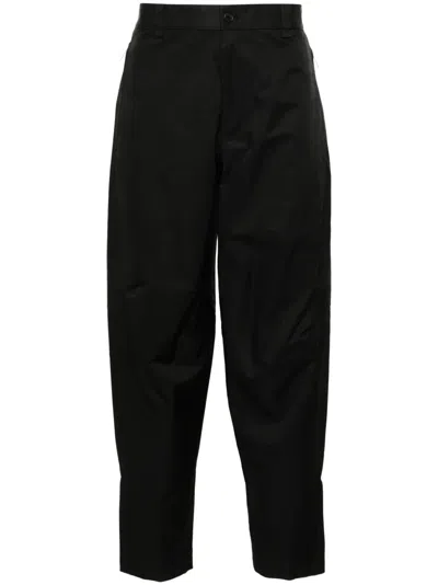 Lanvin Men Cotton Blend Biker Trousers In Black