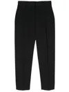 Lanvin Tapered Leg Slim Trousers In Nero
