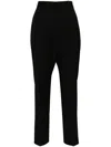 Lanvin Wool High Waist Pleated Trousers In Black