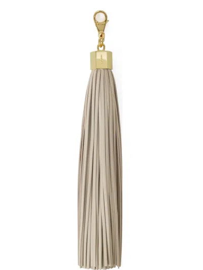 Lanvin Tassel Leather Bag Charm In Brown