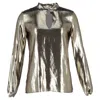Lanvin Teardrop Lamé Blouse In Gold Silk In Gold