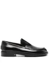 Lanvin Mocassins Spinto En Cuir Brillant Pour Homme In Black
