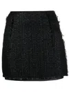 Lanvin Textured A-line Skirt With Fitted Waist In Black