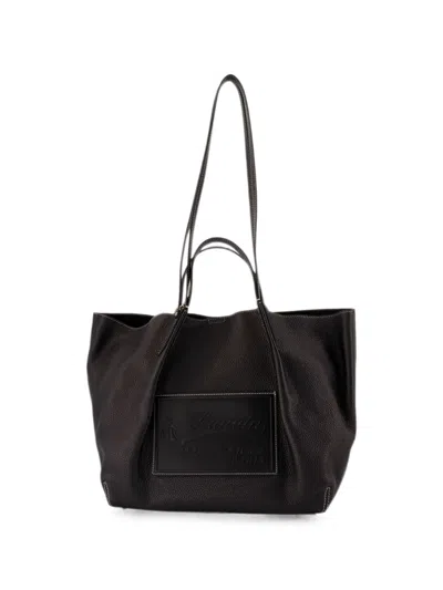 Lanvin Textured Black Tote Bag With Dual Carrying Options