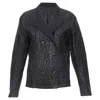Lanvin Textured Fabric Double Breasted Cropped Jacket In Black