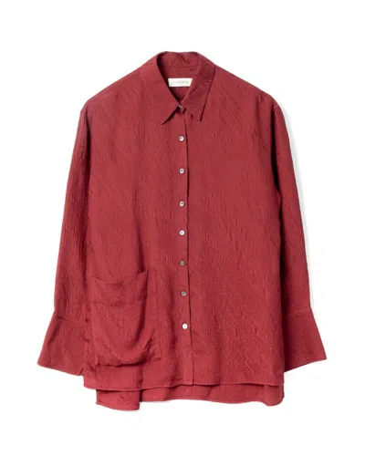 Lanvin Textured Red Shirt In Brown