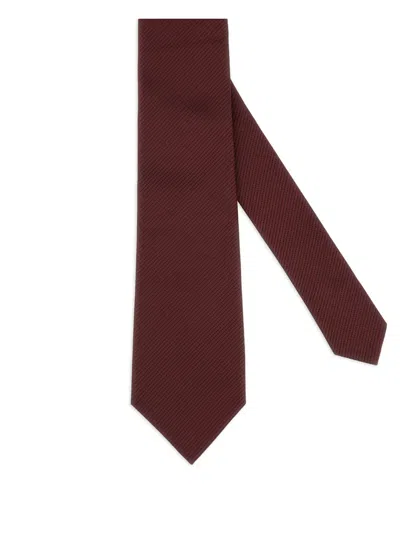 Lanvin Textured Silk Tie In Burgundy
