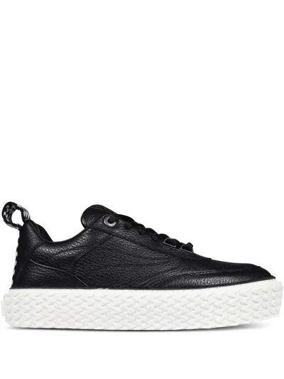 Lanvin Textured-sole Low-top Sneakers In Black