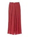 Lanvin Textured Weave Wide-leg Pants In Red