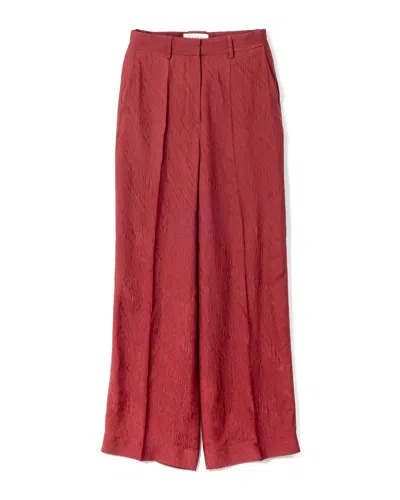 Lanvin Textured Wide-leg Trousers In Red
