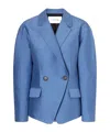 Lanvin Textured-satin Jacket In Blue