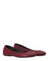 Lanvin The Ballerina Flat In Leather In Burgundy