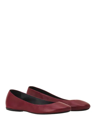 Lanvin The Ballerina Flat In Leather In Burgundy