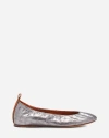 Lanvin La Ballerine En Cuir Effet Croco Pour Femme In Silver