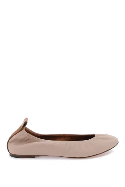 Lanvin The Leather Ballerina Flat In Nude