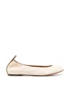 Lanvin The Nappa Leather Logo Ballerina Flat In Neutral
