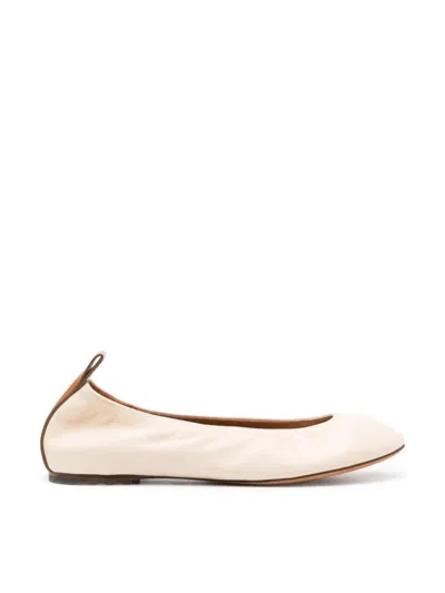 Lanvin The Nappa Leather Logo Ballerina Flat In Multi