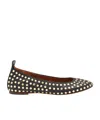 Lanvin La Ballerine En Cuir Avec Studs Pour Femme In Black