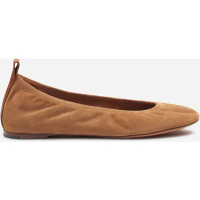 LANVIN LANVIN THE SUEDE BALLERINA FLAT