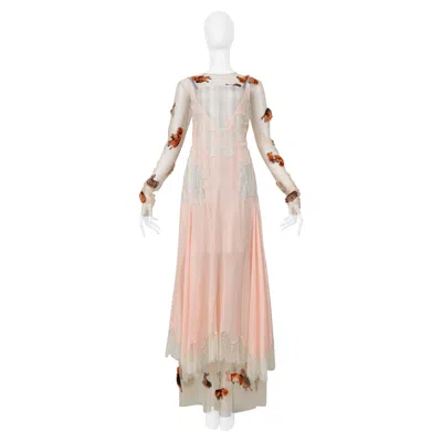 Pre-owned Lanvin Three In One Dress With Animal Embroidery Fw 2019 In Sand