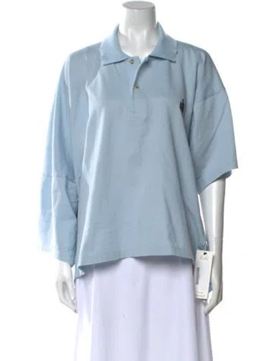 Pre-owned Lanvin Three-quarter Sleeve Polo In Blue