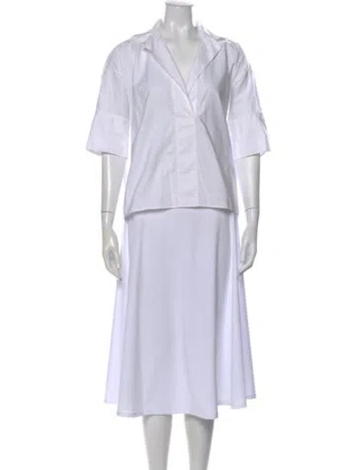 Pre-owned Lanvin Three-quarter Sleeve Top In White