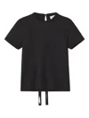 Lanvin Cotton T-shirt With Ribbon Detail In Black