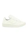 Lanvin Xl Curb Leather Low Top Sneakers In White