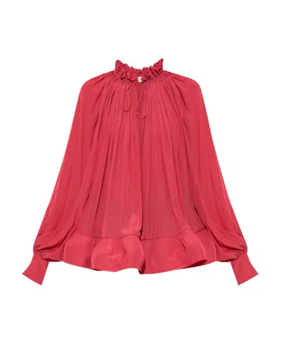 Lanvin Tie-neck Ruffle Detailed Blouse In Multi
